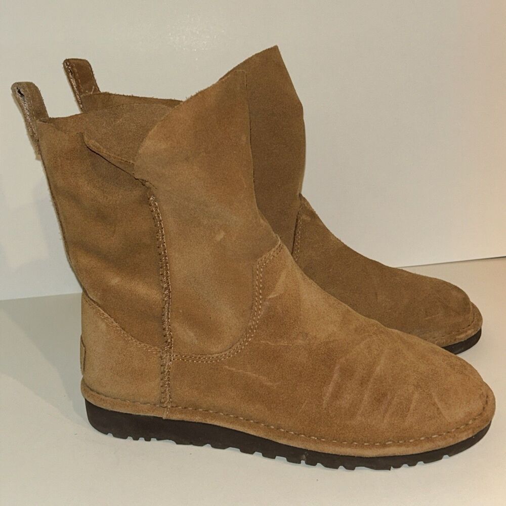 UGG Alida Women's Slouch Chestnut Unlined Suede Short Pull On Boot Size 7